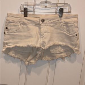 brandy melville white denim shorts